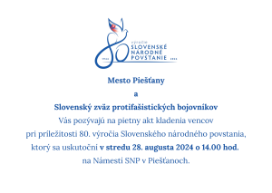 POZÝVAME VÁS NA PIETNY AKT KLADENIA VENCOV