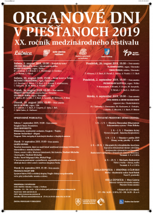 XX. ORGANOVÉ DNI V PIEŠŤANOCH 2019  1