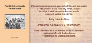 Prezentácia knihy PAMÄTNÍK HOLOKAUSTU V PIEŠŤANOCH 2