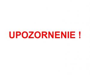 UPOZORNENIE 1
